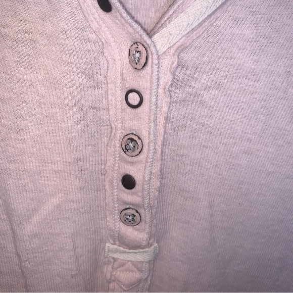 We The Free Cozy Up Henley Pink Ribbed Long Sleeve S - Picture 5 of 11